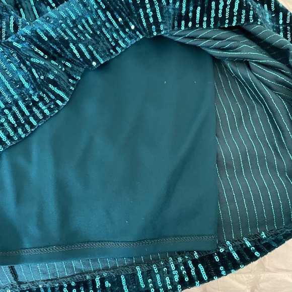 Lane Bryant  Teal Sequin velvet Dress - Picture 8 of 10